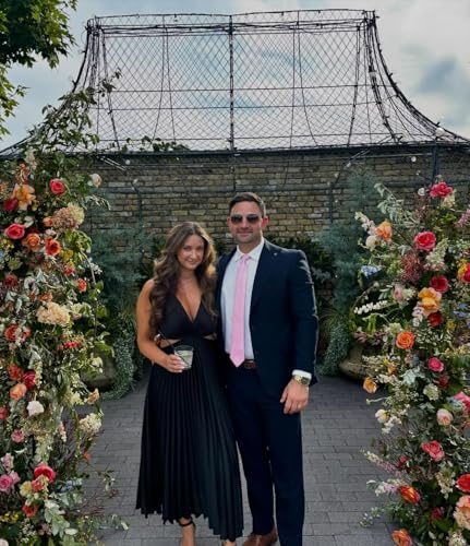 Pleated Satin Wedding Guest Dress 2025 V-Neck Backless Formal Midi Dresses for Women3