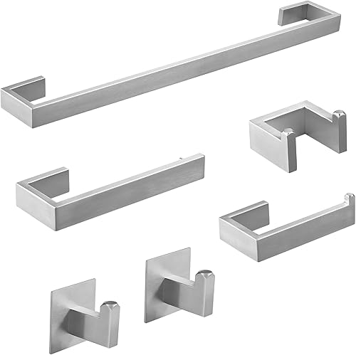 Miniatura 18 de Fapully Juego de accesorios de baño de 8 piezas de acero inoxidable, juego de accesorios de baño de níquel cepillado montado en la pared