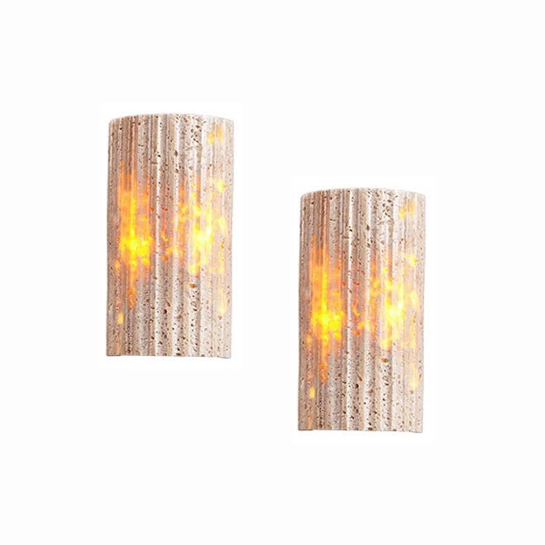 HUAYUSEDF Stone Wall Sconces Set of 2, Marble Light Fixtures, Industrial, Mount Sconce, Lamp for Living Room Bedroom Hallway, Vanity(A,2pack)