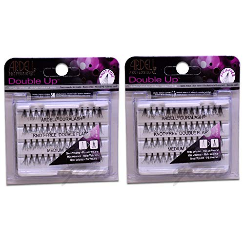 (2 PACK) Ardell Double Up Knot Free Double Flares Medium Black