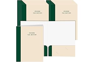 50 Pack Tax Return Folders with Pockets 9 x 12 Inch