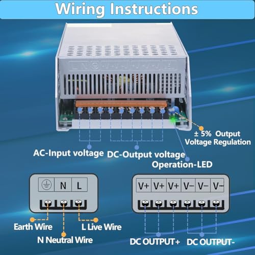 Commutateur d'alimentation transformateur DC 60V 20A 1200W AC vers DC