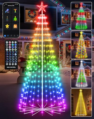 8FT Outdoor Christmas Tree Decorations Smart App Control, DIY Patterns