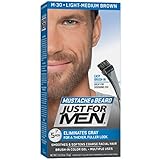 Just For Men Mustache & Beard, Beard Coloring for Gray Hair with Brush Included - Color: Light-Medium Brown, M-30