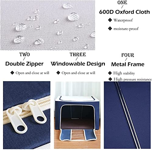 Image of G & P ENTERPRISE 66 Ltr storage bag Foldable Steel Frame Cloths Zip Organizer Bag and Oxford Fabric Storage Living Cover Boxes For Wardrobe Organizer Shelves Clothes, Sarees, Bed Sheet, Blanket