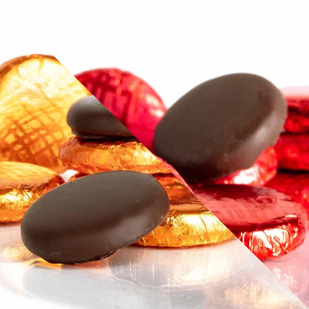 Whitakers Dark Chocolate Creams - Red & Orange Foiled Fondant Cremes (Strawberry & Orange, 800g)