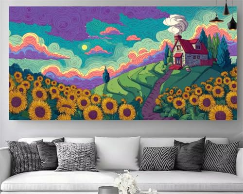 Diamond Painting Adulte XXL 80x160cm Peinture Diamant Tournesol DIY