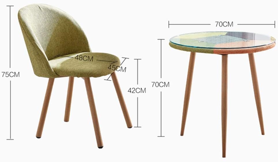 Retro Lounge Chairs,Reception Sales Office Negotiate Tables and Chairs Small Round Table Cotton Linen Chair Combination Dining Chairs(4 Piece Set)