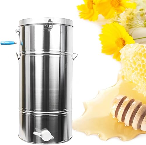 Miniatura 3 de InSyoForeverEC Extractor de miel manual, equipo extractor de miel mejorado de 2 marcos, herramienta de extracción de miel de acero inoxidable de