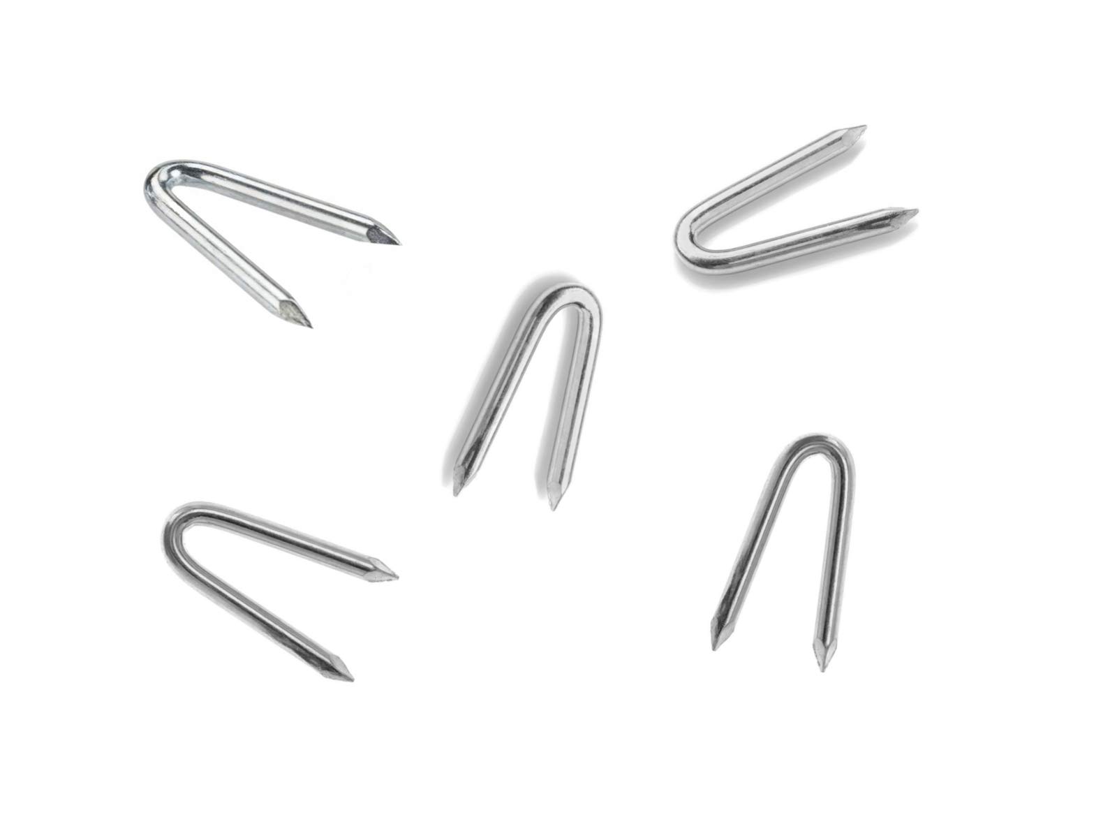 Grapas de acero, galvanizadas, grapas, clavos galvanizados, clavos de acero (400 piezas - 2,5 x 25 mm)