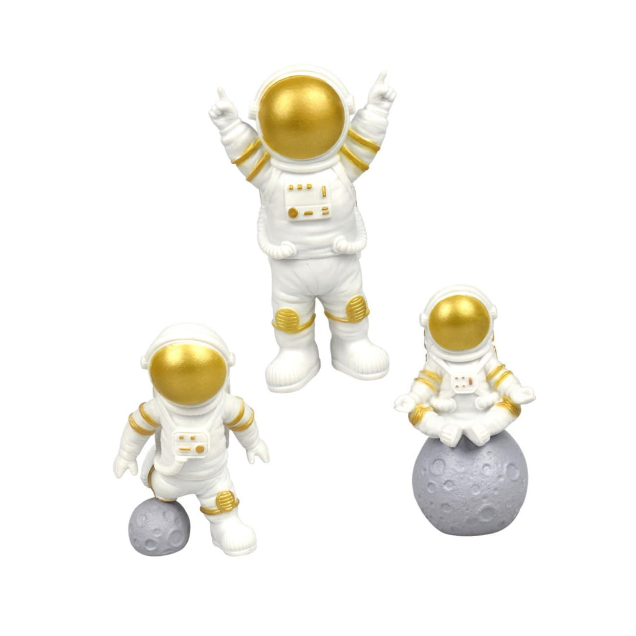 PRETYZOOM 3pcs Astronaut Models for Car Interior Decor Creative Miniature Astronaut Figurines Unique Space Themed Decorations for Parties and Home Cute Cartoon Style Car Accessories Fine