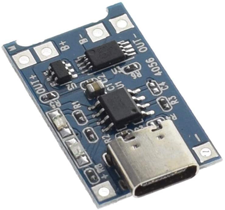 Image of Electrobot TP4056 Type-C USB 5V 1A 18650 Lithium Battery Charger Module Charging Board with Dual Protection Functions (Pack of 10)