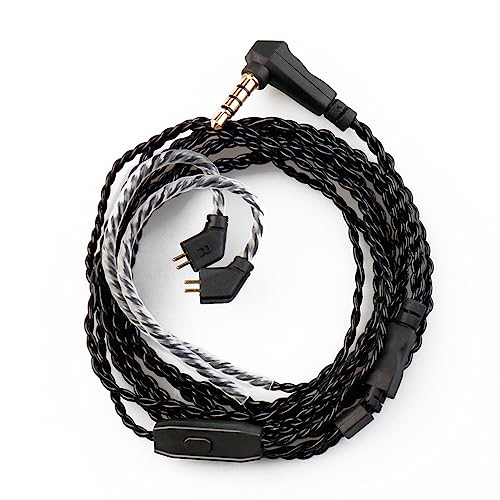 EZ EAR CCZ Melody Cable IEM, en el monitor de oído Cable de actualización de los auriculares TFZ PIN para Kbear KS1 KS2 Lark Robin CCZ Bean Bean Warrior (con micrófono, 3.5 mm)