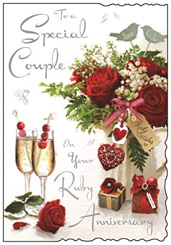 Jonny Javelin 40th Anniversary Card - Special Couple Ruby Anniversary