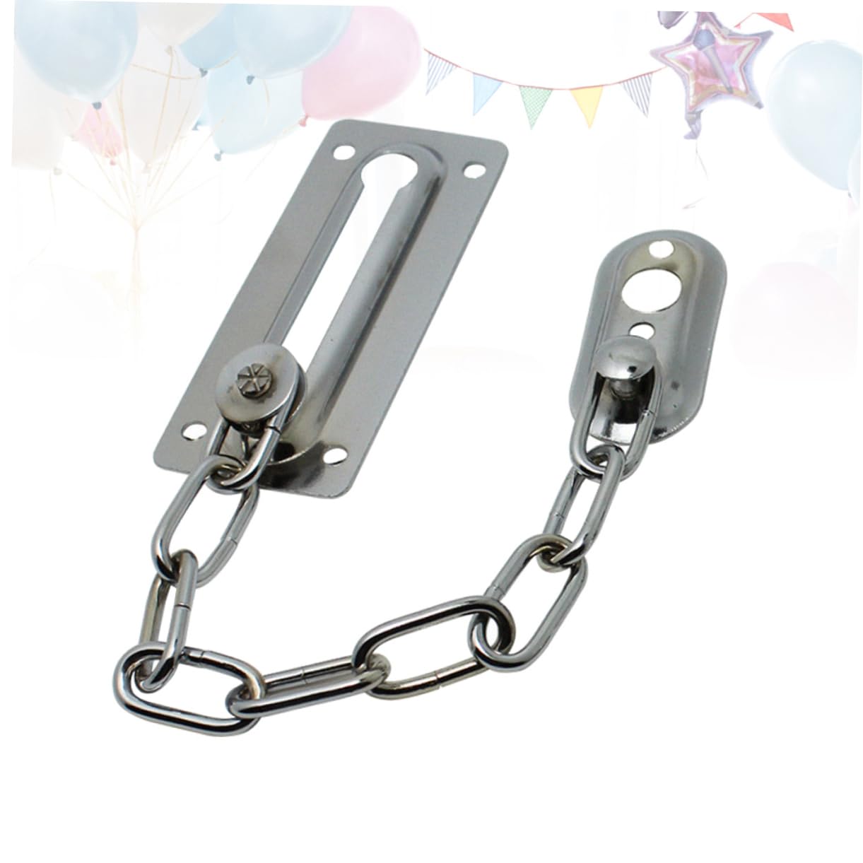IWOWHERO Security Chain Door Lock Made of Iron Fliplock Door Lock Chain for Home Room Cabinet Silver
