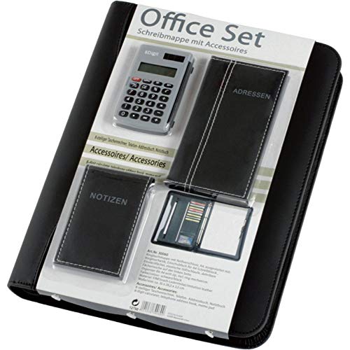 Porte-documents ALASSIO Jüscha noir élégant avec accessoires de bureau complets