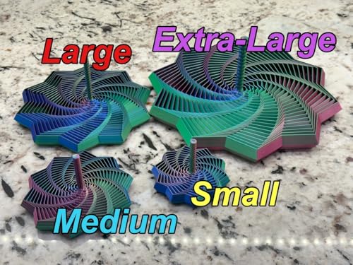 Image of Expanded Sensory Fidget Star with Handle - Visually Captivating and Satisfyingly Noisy! (Black - Gold - Purple, Extra Large)