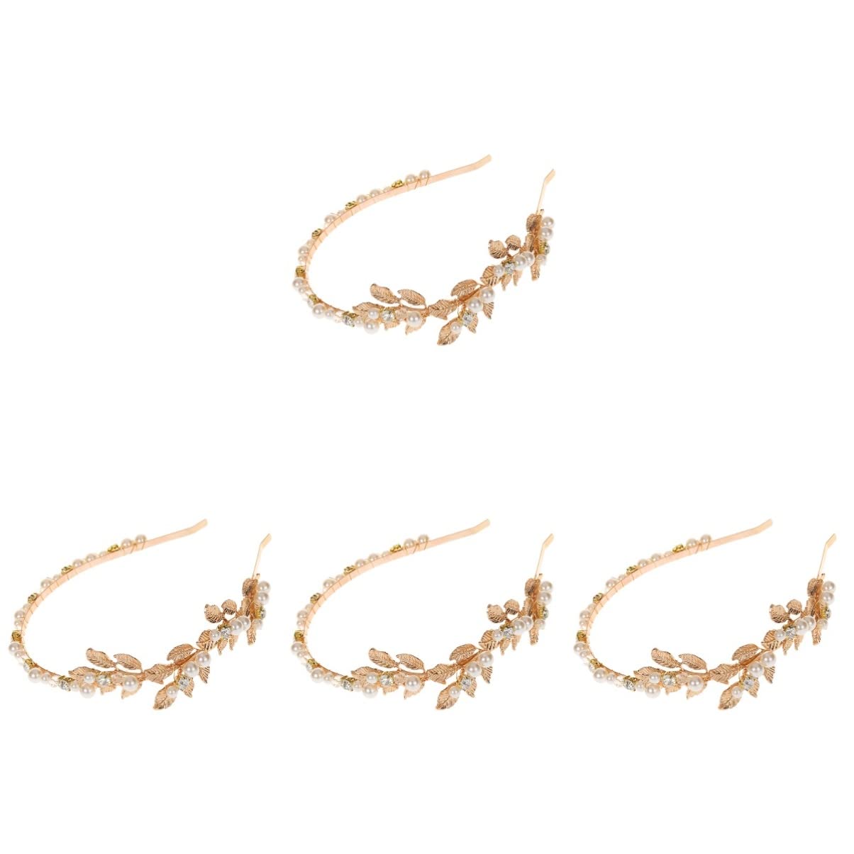 minkissy 4piezas Diadema De Novia De Doradas Accesorio De Cabello Elegante Para Bodas y Eventos Especiales Diadema De Perlas Decoración De Cabello Para Mujeres