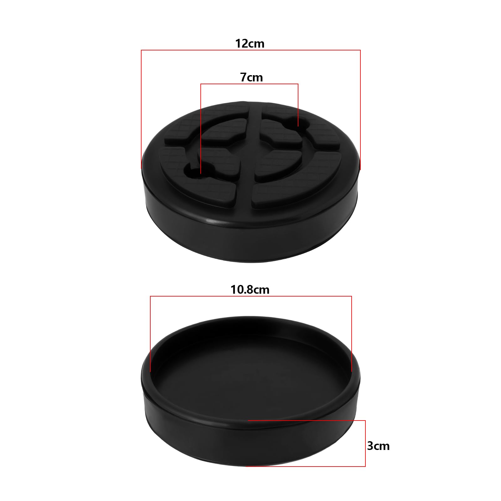 ECSiNG Lot de 4 coussinets ronds en caoutchouc pour levage de voiture - 120 mm x 30 mm - Compatible avec les élévateurs Twin Busch