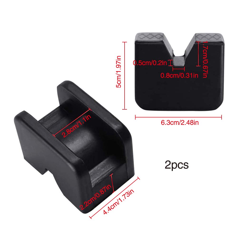 YIXISI 2 PCS Rubber Jack Pad Adapter for for Jack Stand, Universal Rubber Slotted Frame Rail Pinch Weld Protector — view 2