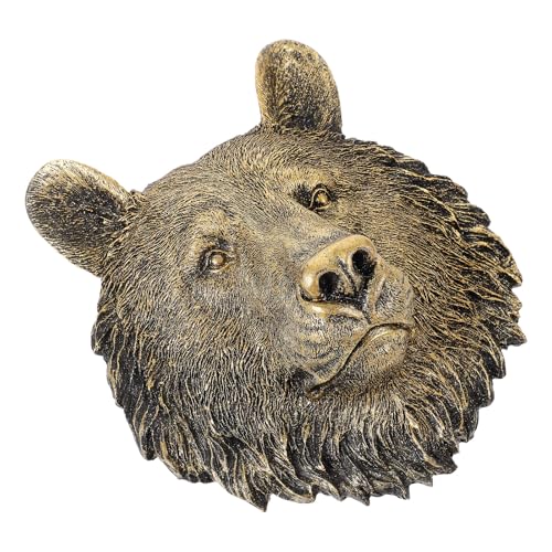 Tête d'ours en résine décorative murale pour créer un salon cosy