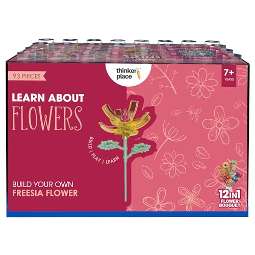 Image of STEM Freesia Flower Building Blocks Set (93 Pcs, 12-in-1) | DIY Flower Pen Stand Kit for Kids 6+ Years (Boys & Girls) | Creative Craft & Learning Toy | Ideal Gift for Kids