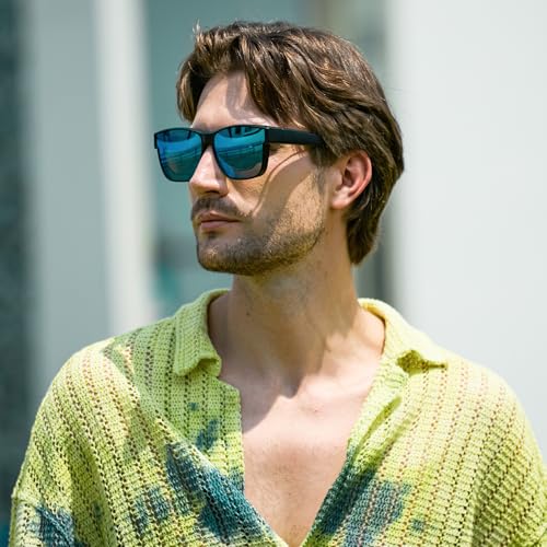 Image of URUMQI Polarized Sunglasses Fit Over Glasses for Men Women, Oversized Square Sun Glasses UV400 Protection