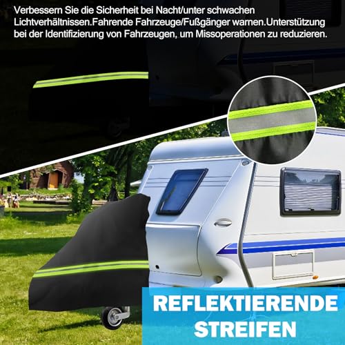 Inscrip Deichselabdeckung, Pferdeanhänger Deichselhaube, Pferdeanhänger Zubehör, Groß 600D Wasserdicht mit Reflektorstreifen, Deichselabdeckung Wohnwagen für Alle Arten von Pferdeanhängern (Grün)