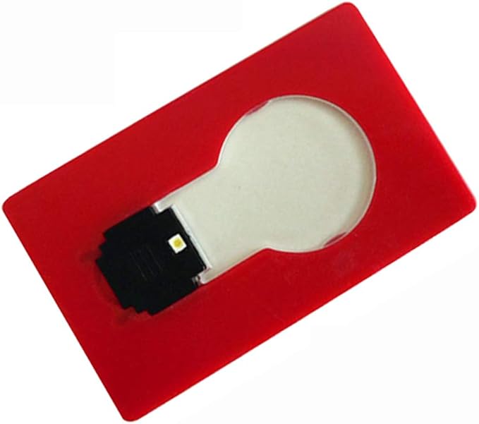Amazon Co Jp わずか3mm 財布に入るほど薄い 個性的なフォルムの癒しグッズ 電球型ledカードライト 赤 ライト白 ホーム キッチン
