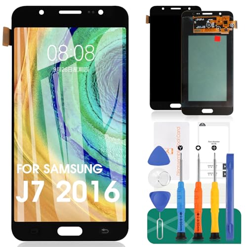 SRJTEK Pantalla de repuesto para Samsung Galaxy J7 2016 J710 J710F J710M/H TFT LCD pantalla táctil digitalizador montaje de cristal (no original AMOLED)