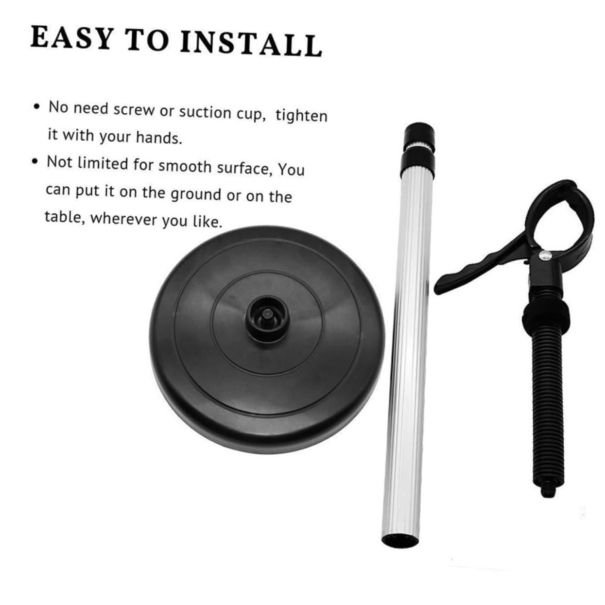Ipetboom Supporto per Asciugacapelli Rotante 360°, Porta Phon in Lega e Gomma, a Ventosa, Installazione Facile per Asciugatura e Arricciatura