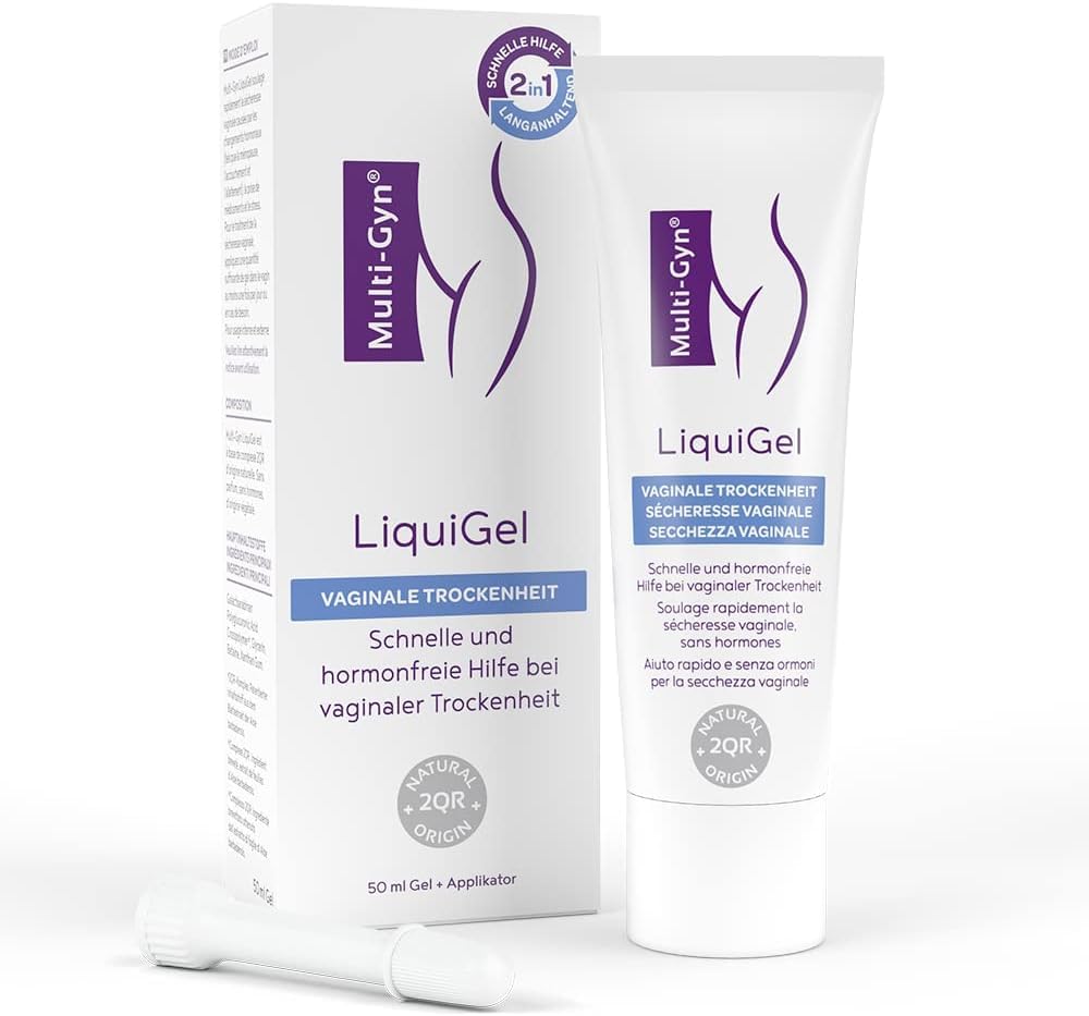 Multi-Gyn LiquiGel con applicatore per un immediato sollievo 50 ml - contro la secchezza vaginale, il dolore, il prurito o le irritazioni - Senza ormoni con ingredienti naturali