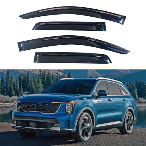 IG Window Visors Fit for 2021-2026 Kia Sorento, Out-Channel Rain Guards Vent Wind Deflectors 4PC, Car Accessories for 21-26 Sorento