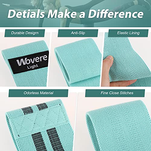 Wovere 3 Fabric Resistance Bands , Loop Exercise Bands for Legs, Workout Bands for Women, Glute Bands, Resistance Loop Bands, Non Slip Squat Bands with 3 Resistant Levels