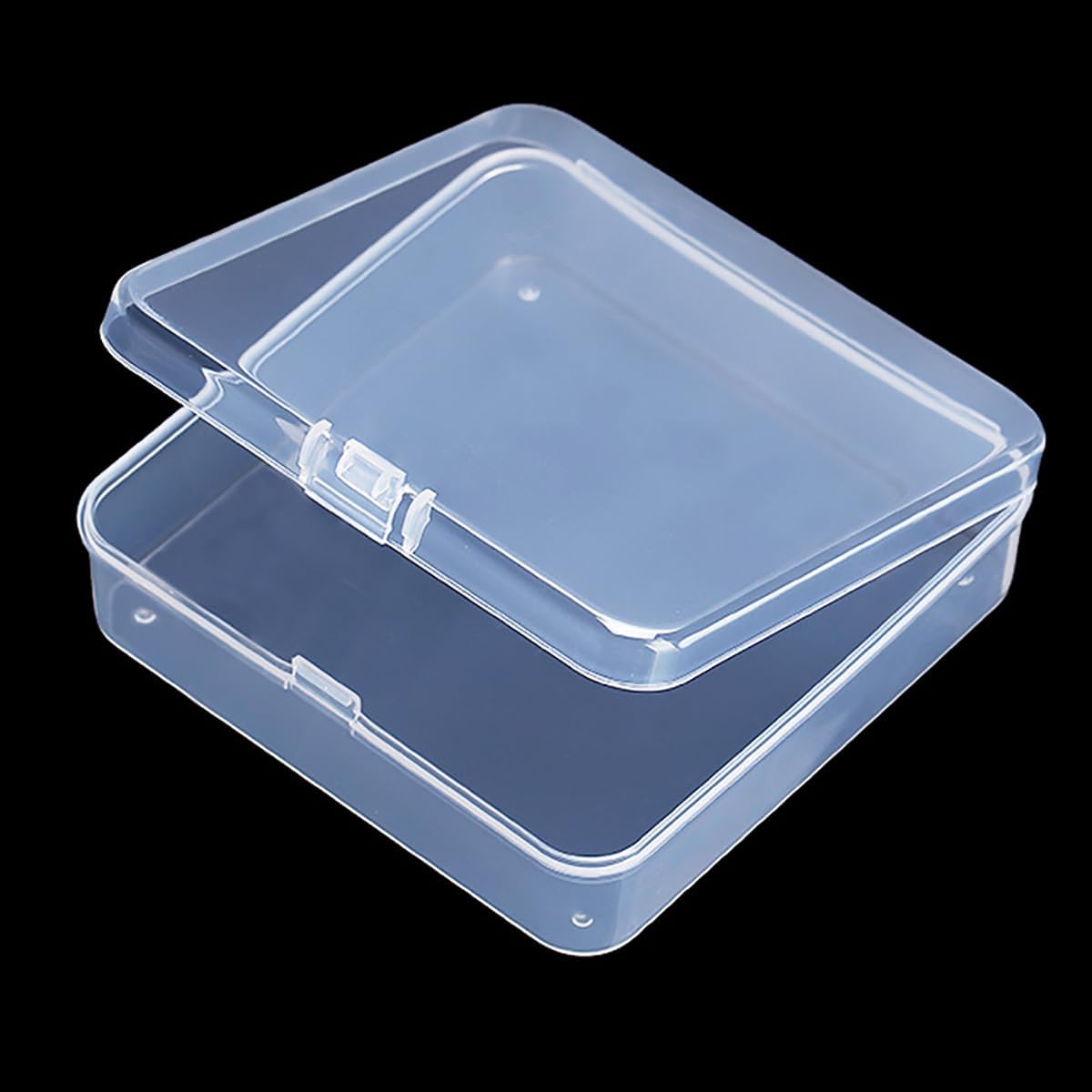 12Pcs Square Bead Organizers with Lid (3.7 x 3.7 x 1.18 inch), Small Square Plastic Clear Beads Storage Containers Box for Beads, Small Items etc