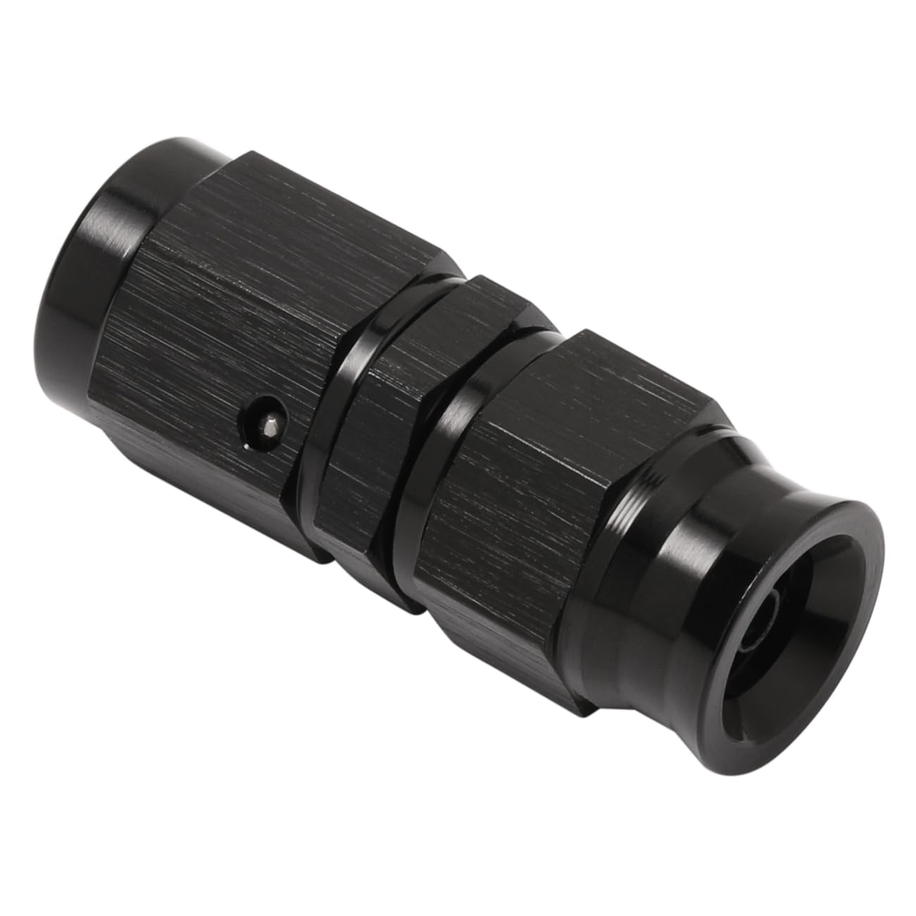 AN3 (-3) Straight PTFE Swivel Hose End Fitting - Black, Teflon Lined For Fuel