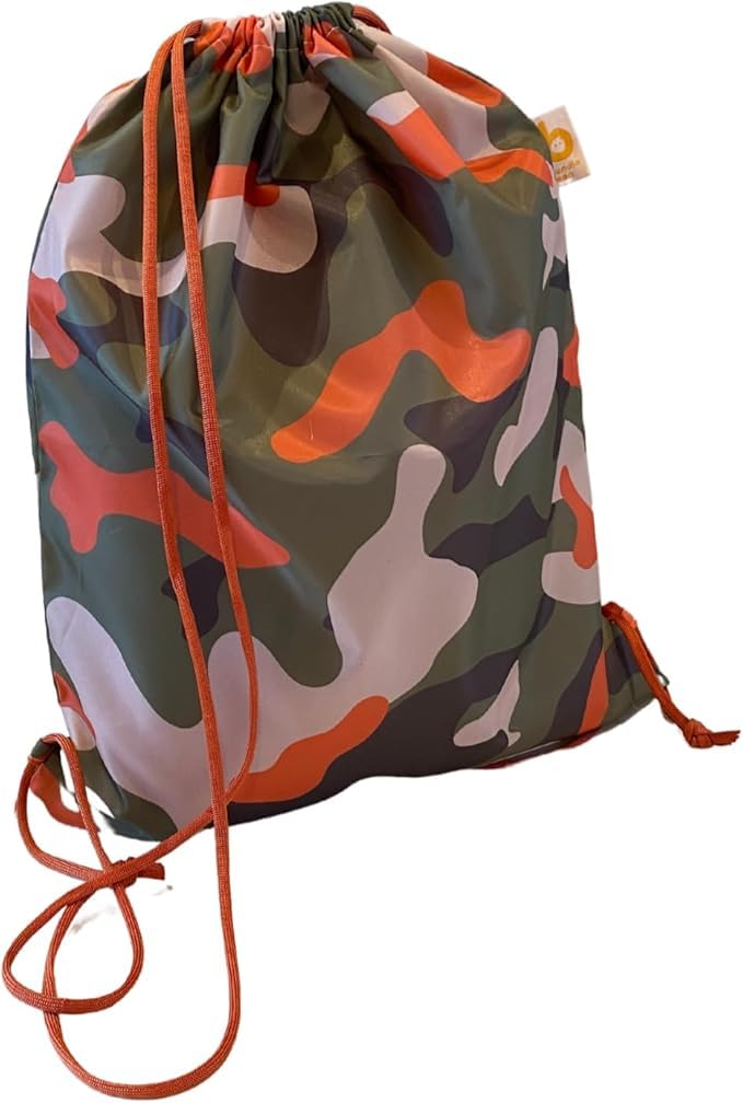BundleBean - Drawstring Bag - Universal Fit - Great as a PE, Sports, Gym or Swimming Bag - Perfect for Holidays (Khaki Camo)