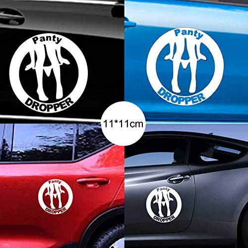 Image of 3pcs 7 inch Panty Dropper Stickers Sexy Girl Joking Funny Decal Reflective Vinyl Stickers for Car Bumper Window Laptop (White)