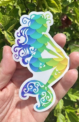 Calcomanía de vinilo de sirena duradera contra sol y lluvia 3