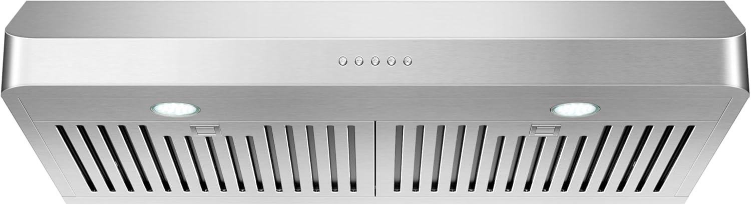 EVRKITCH Range Hood 30inch, Under Cabinet Range Hood,Kitchen Vent Hood, Stainless Steel Kitchen Stove Vent Hood for Ducted, with Permanent stainless steel Filters