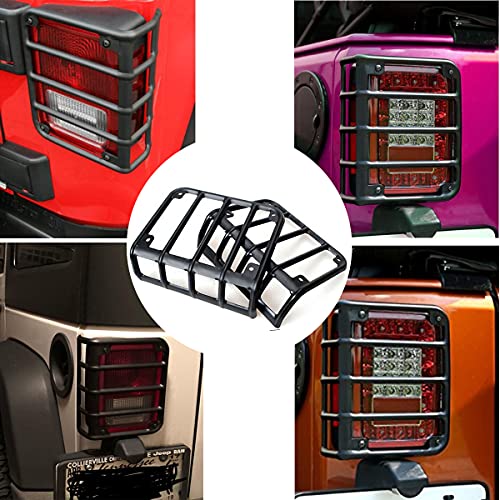 Bentolin Matte Black Rear Tail Light Guard Cover Protector Compatible With 2007-2018 Jeep Wrangler Jk 2018 Sahara Jku New - Pair #TOP6