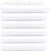 FreshCulture 6-Pack Twin Fitted Sheets Deep Pocket Microfiber, Soft Breathable Bottom Sheets for Hotels Salons Homes White