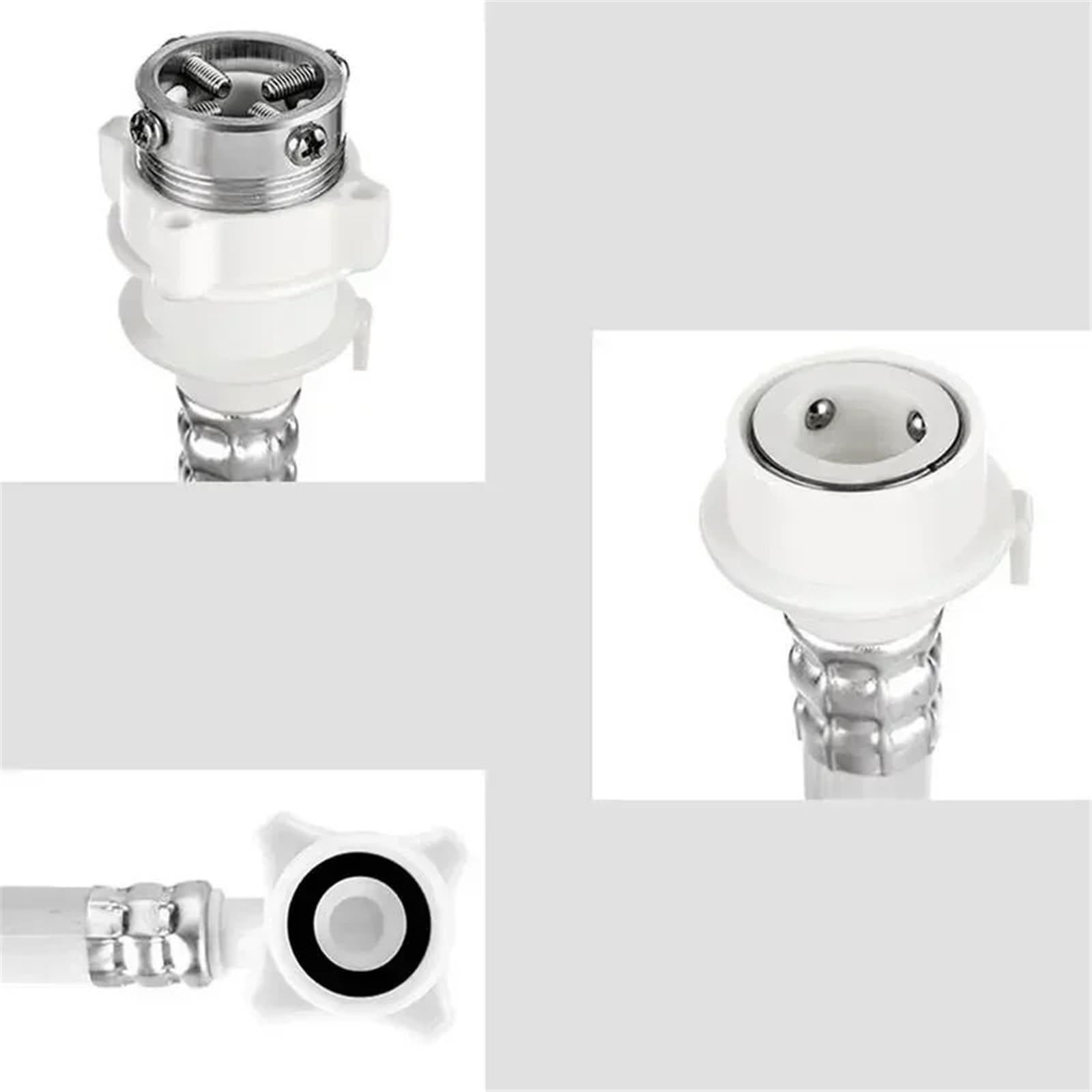 Manguera de desagüe para lavadora Extensión de manguera drenaje for lavadora, entrada agua con rosca 4 puntos, 1 m-3 m, color blanco(2m)