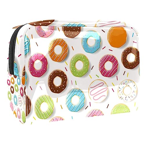 Trousse à maquillage motif donuts colorés grand format pour voyage et travail