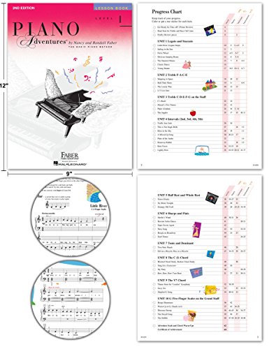 Piano Adventures Level 1 2nd Edition Bundle Set By Nancy Faber - Lesson, Theory, Performance, Technique & Artistry Books & Juliet Music Piano Keys 88/61/54/49 Full Set Removable Sticker