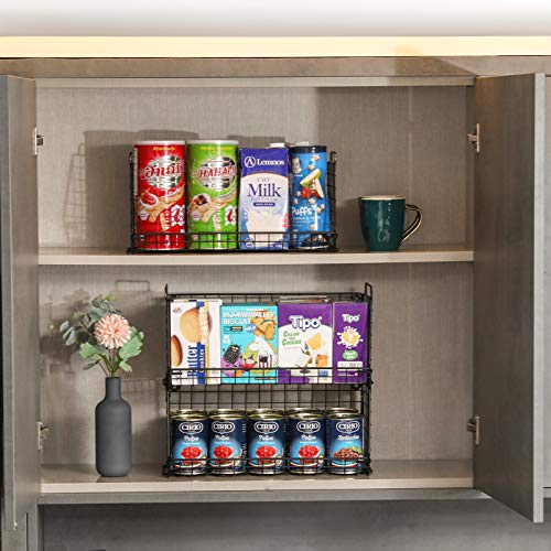 X-Cosrack Stackable Pantry Baskets Household Food Storage Organizer With Handles 3 Pack-15.7 Wide, Foldable Snack Rack Stand With Open Front Stacking Farmhouse Bins For Countertop Cabinets Kitchen #TOP3