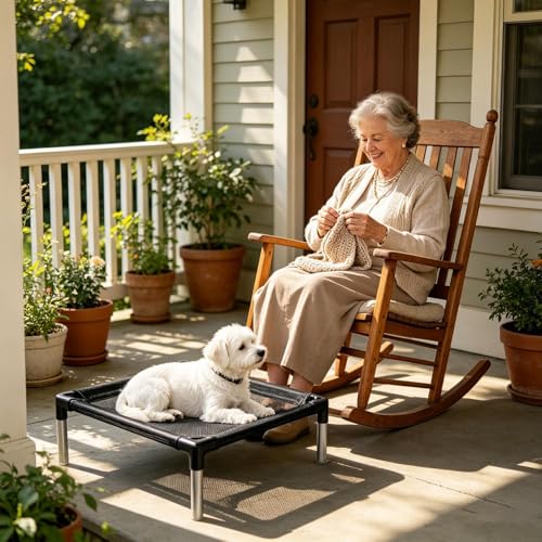Cama elevada para perros exterior lavable tipo hamaca transpirable 3