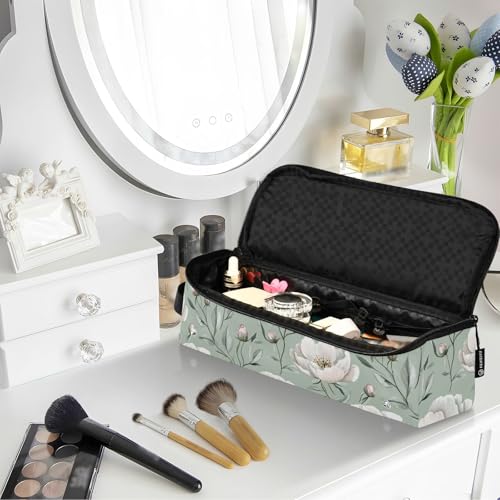 Bolso de viaje blanco para herramientas de cabello con estera resistente al calor para planchas, rizadores y secadores miniatura 6