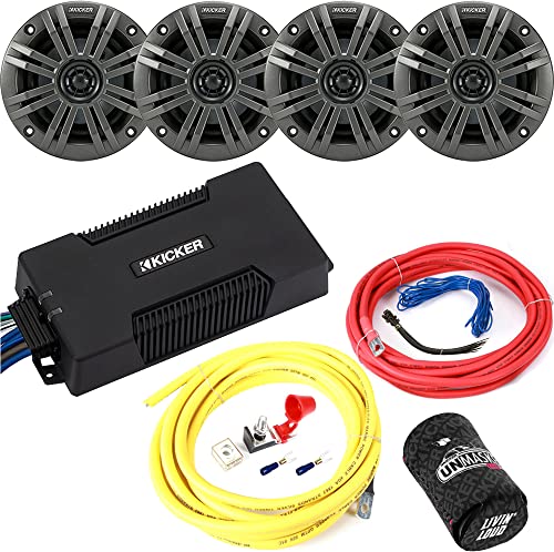 KICKER アンプ 4台+ オーディオケーブル Amazon.com: Kicker PKD4 4AWG Dual Amplifier Power Kit