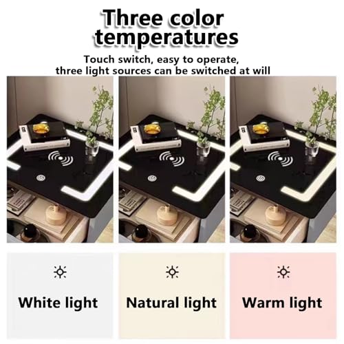 Table de chevet murale LED pour optimiser le rangement du lit